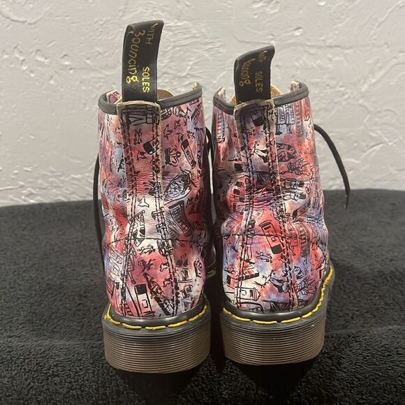 🔥 DR. MARTENS PINK LONDON LEATHER BOOTS RARE VINTAGE MADE IN ENGLAND Women Sz 8 - Picture 8 of 16